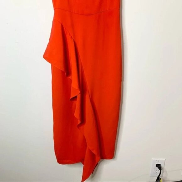 Revolve Lovers and Friends Cleo Midi Dress Bright Red Tiered Ruffles Size XS - Picture 8 of 14